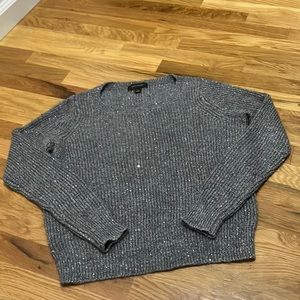 Worn once! (used) Stunning gray sequin long sleeve Ann Taylor sweater Size Small